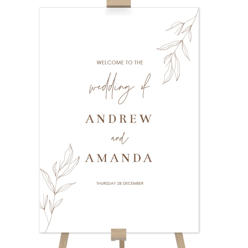 Minimalist Wedding Welcome Sign