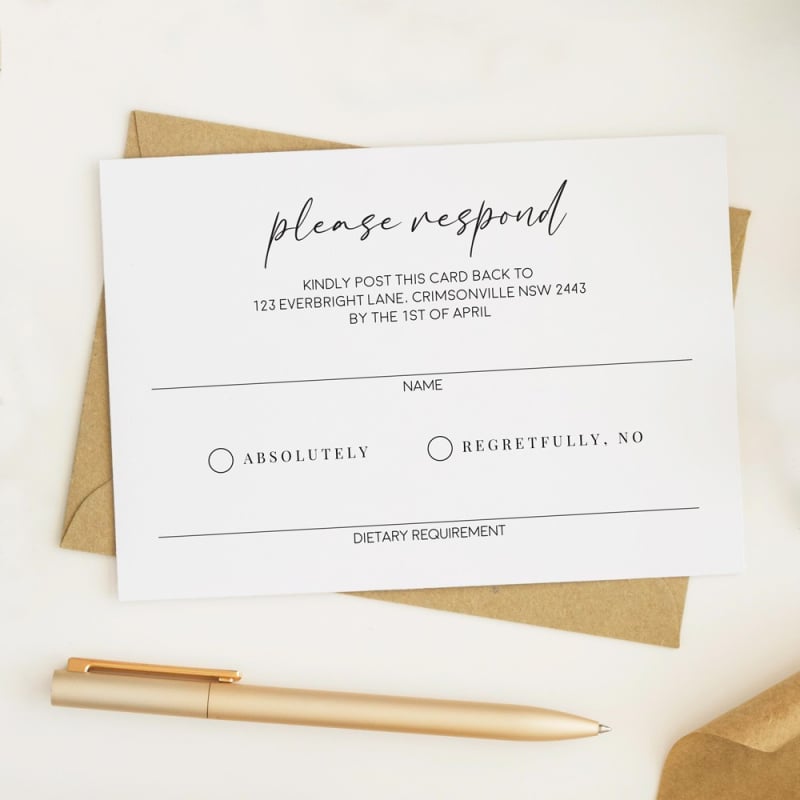Innocent Wedding Response Card