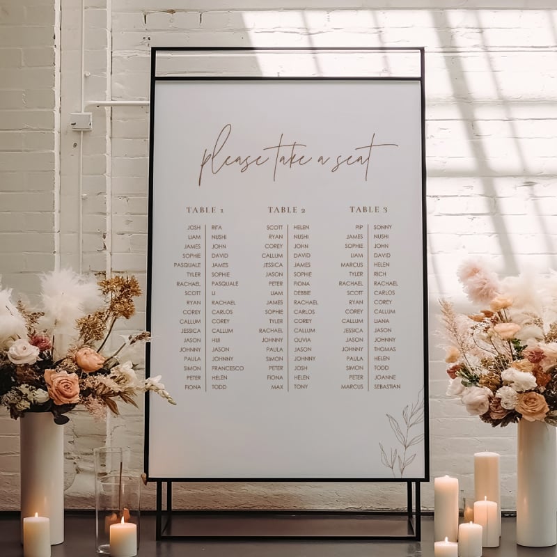Minimalist Wedding Seating Chart