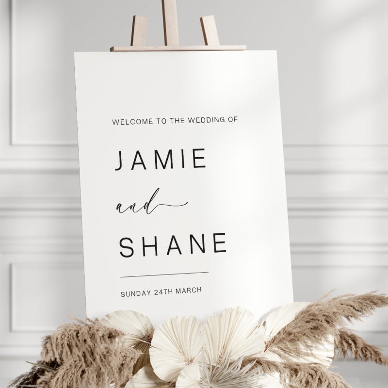 Minimalist Wedding Welcome Sign - Memories