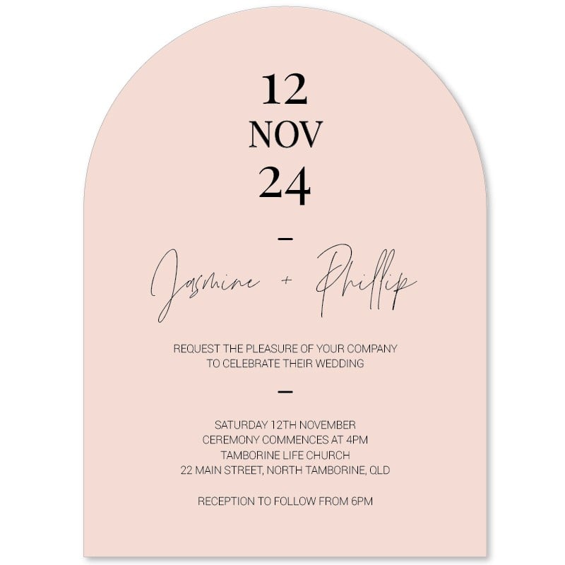 Modern Arch Die-Cut Wedding Invitations - Minimalist