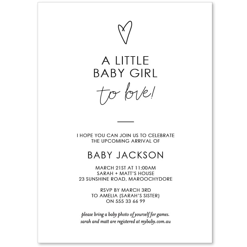 Modern Baby Shower Invitations - Affection