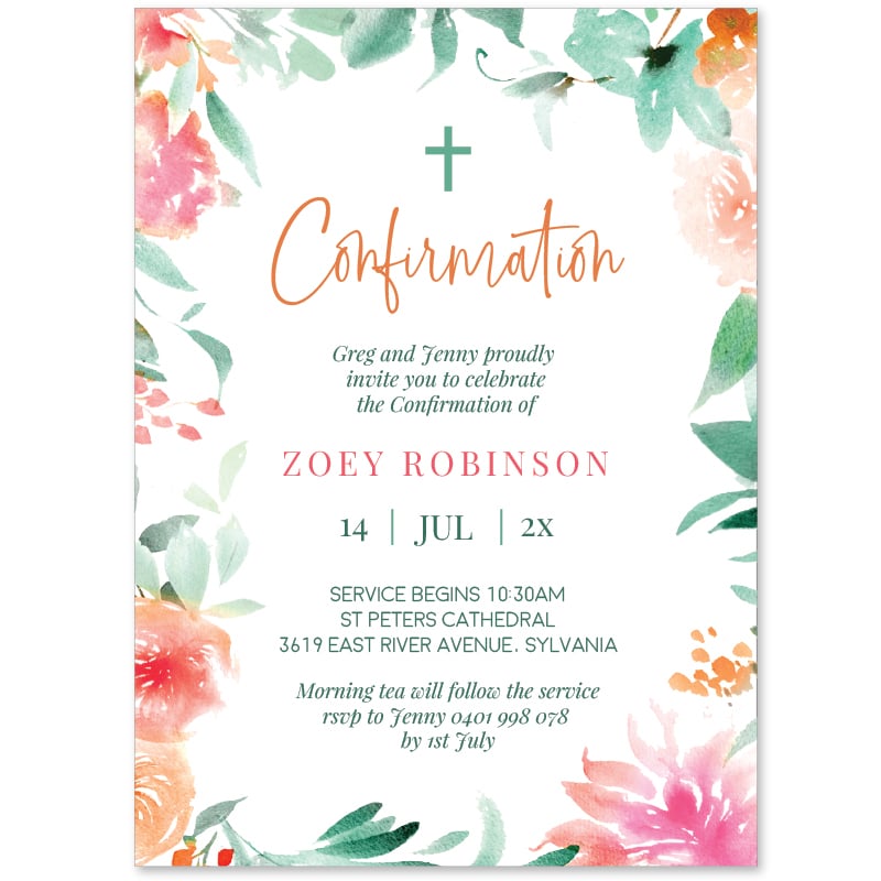 Botanical Confirmation Invitations