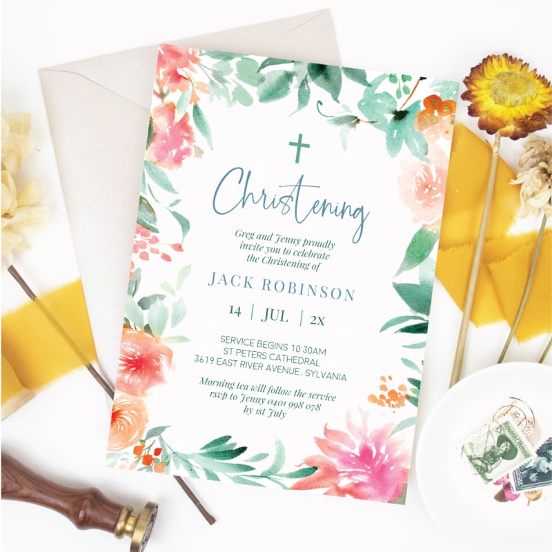 Botanical Confirmation Invitations