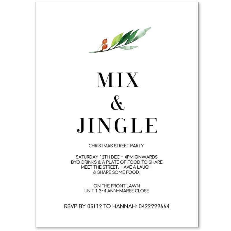Mix & Jingle Christmas Invitations