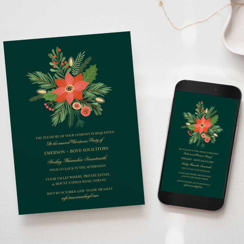 Christmas Flourishes Christmas Invitations