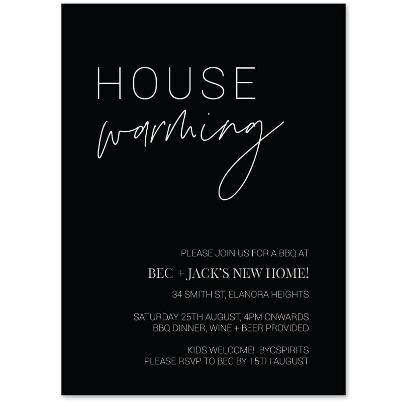 Modern Minimalist Housewarming Invitations