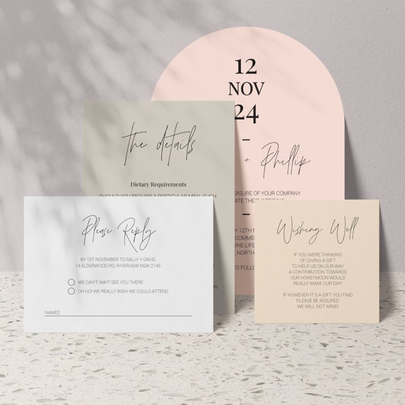 Modern Minimalist Wedding RSVP Cards