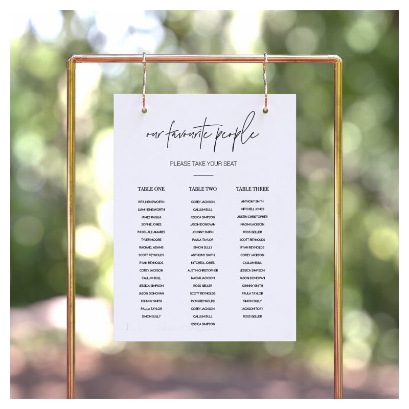 Modern Minimalist Wedding Seating Chart