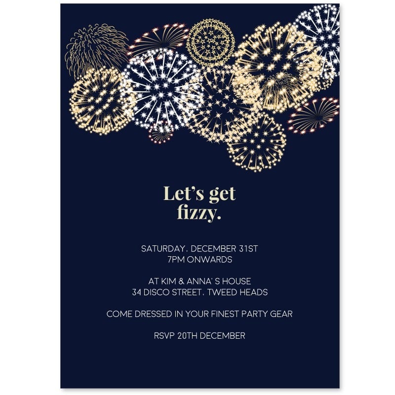Big Bang New Years Invitations