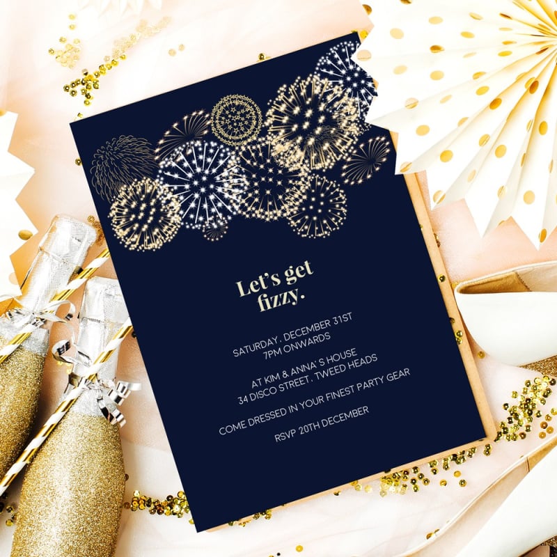 Big Bang New Years Invitations