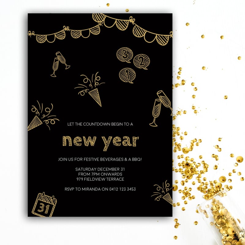 Countdown New Years Invitations