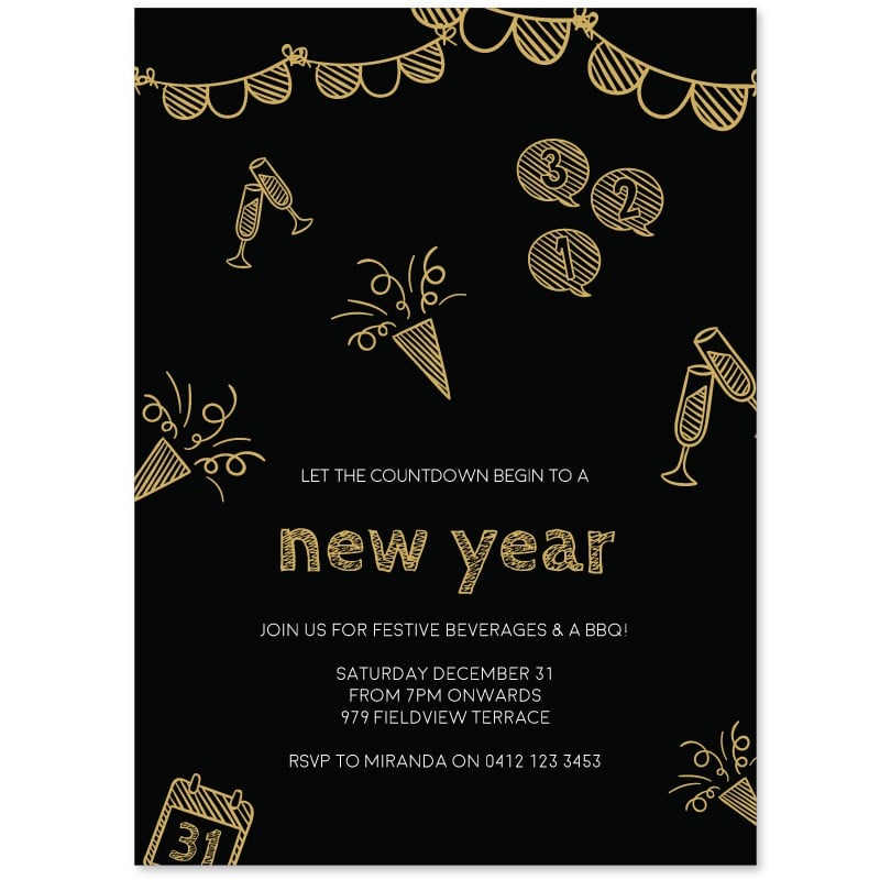 Countdown New Years Invitations