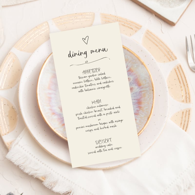 Clarissa Wedding Menu