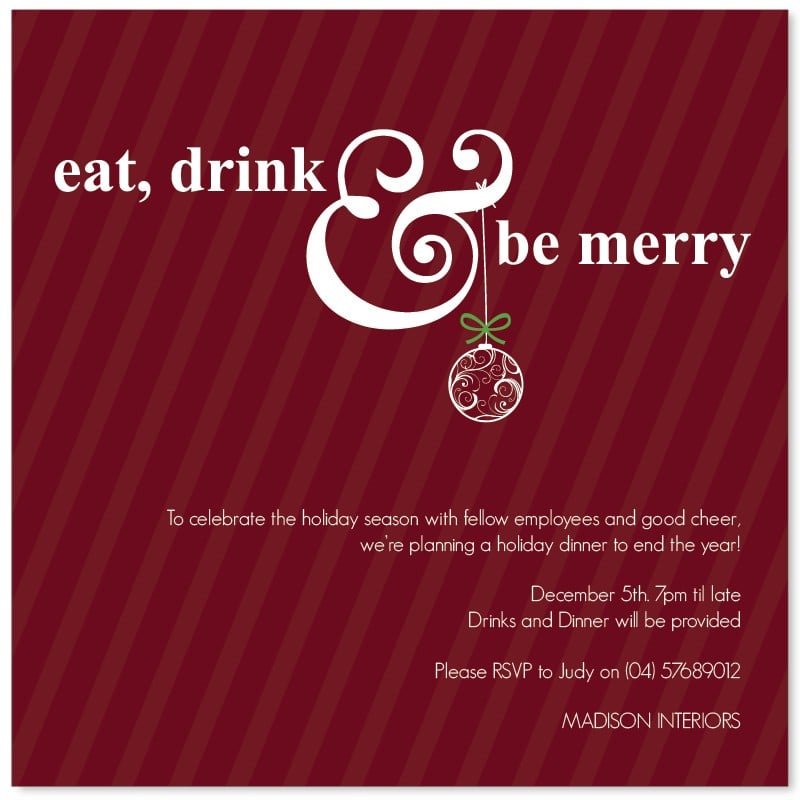 Ampersand Holiday Party Invitations