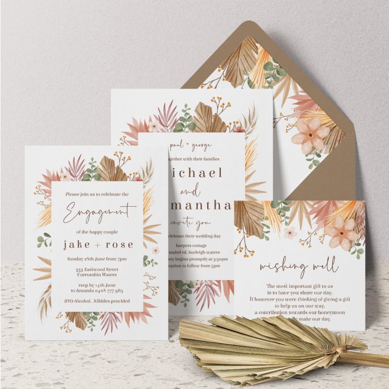 Tropical Flowers Wishing Well Card