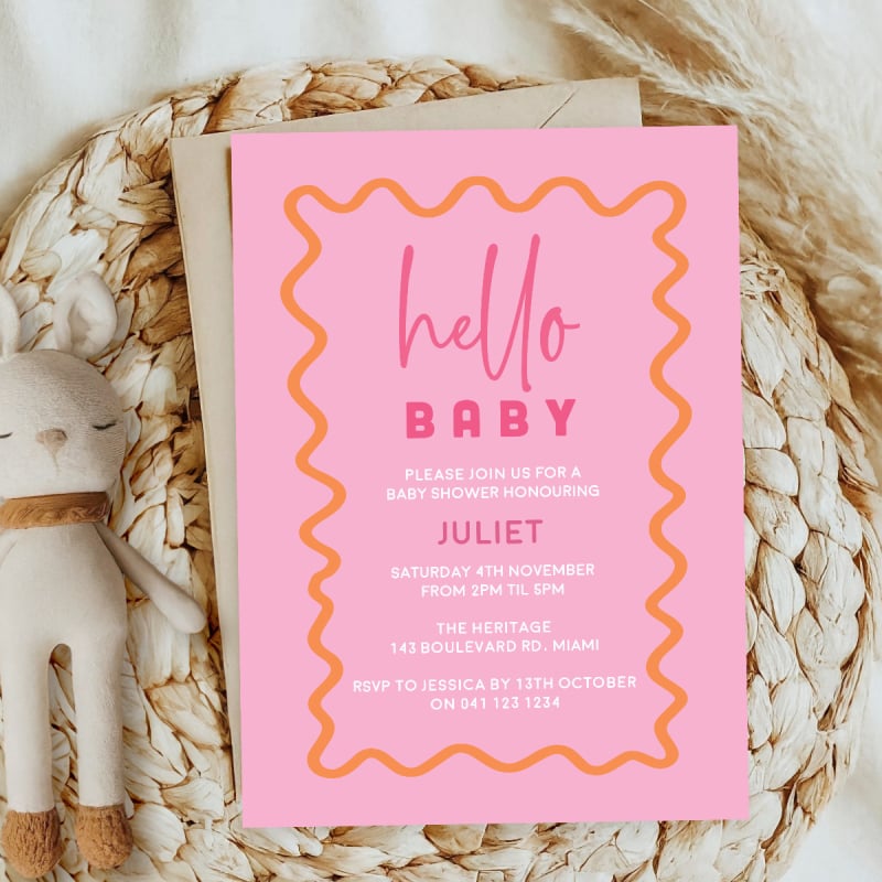 Wavy Baby Shower Invitations