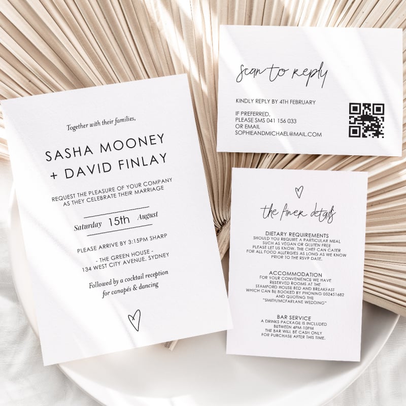 Affection Wedding Detail Card