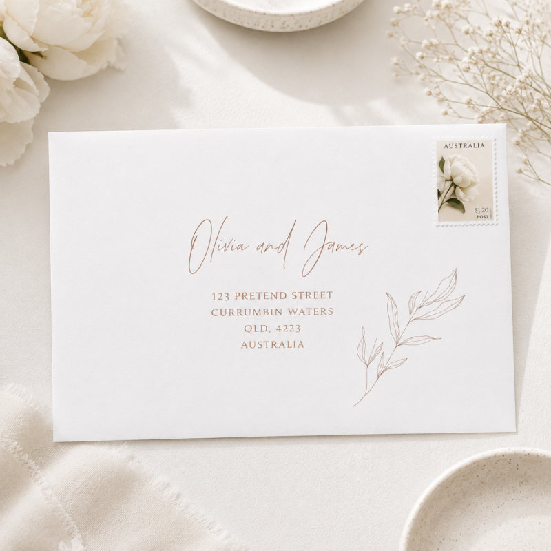 Minimalist Wedding Envelope Addressing