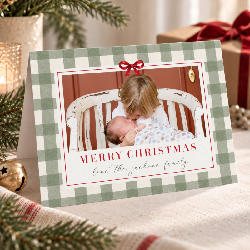 Plaid Christmas Cards Folded