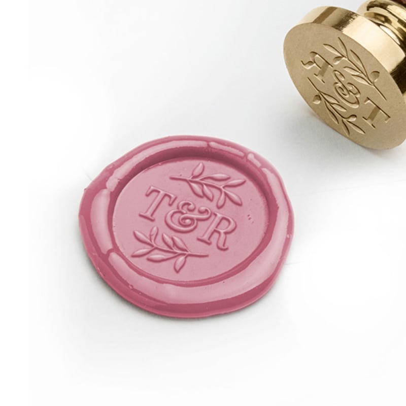Monogram Leaves Wax Stamp