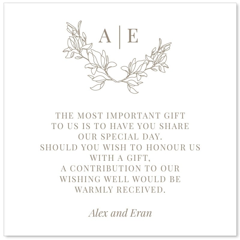 Monogrammed Wishing Well Card