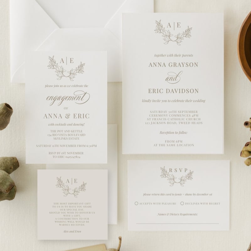 Monogrammed Wedding Response Card