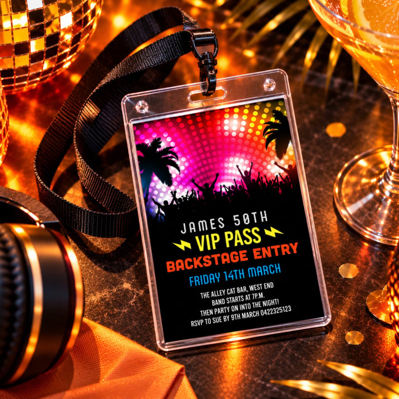 Music Gig VIP Pass Invitations