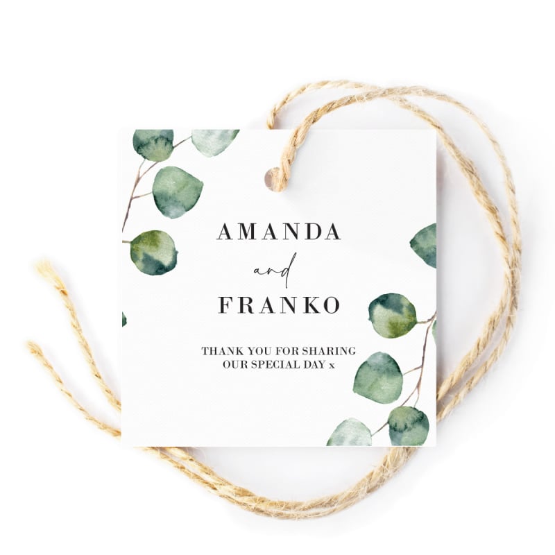 Native Greenery Wedding Gift Tag