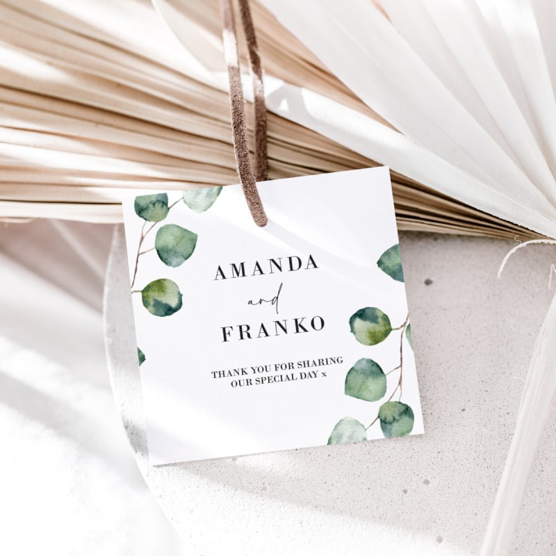 Native Greenery Wedding Gift Tag