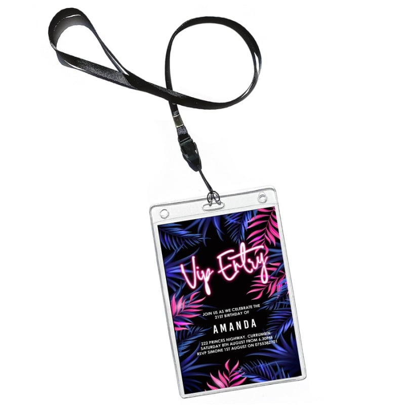 Neon VIP Pass Invitations