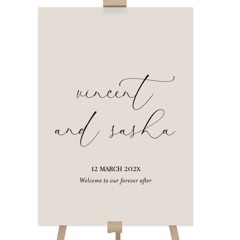 Neutral Love Wedding Welcome Sign