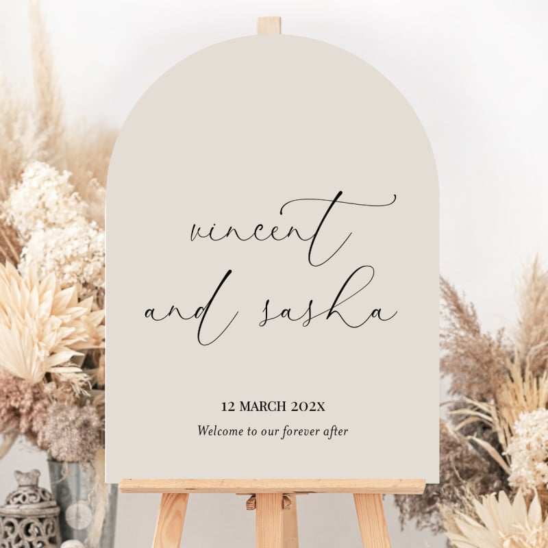 Neutral Love Wedding Welcome Sign