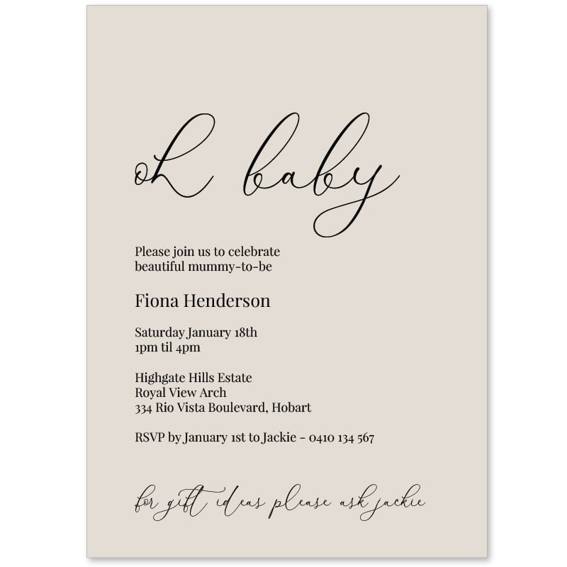 Neutral Love Baby Shower Invitations