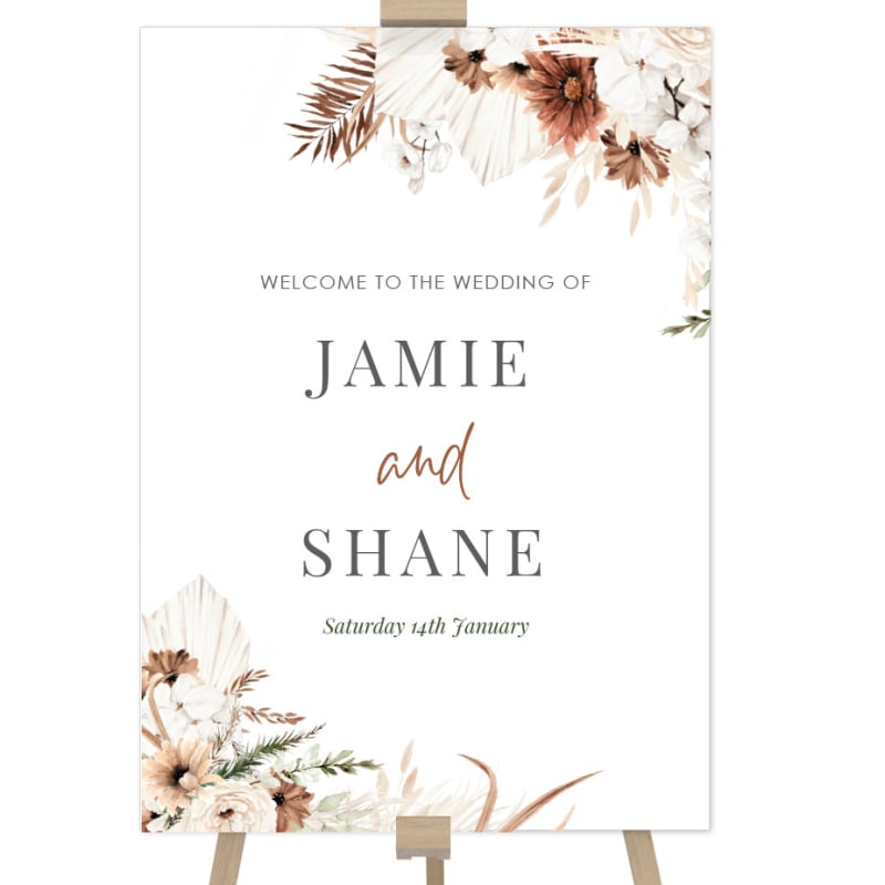 Sweet Mist Boho Wedding Welcome Sign