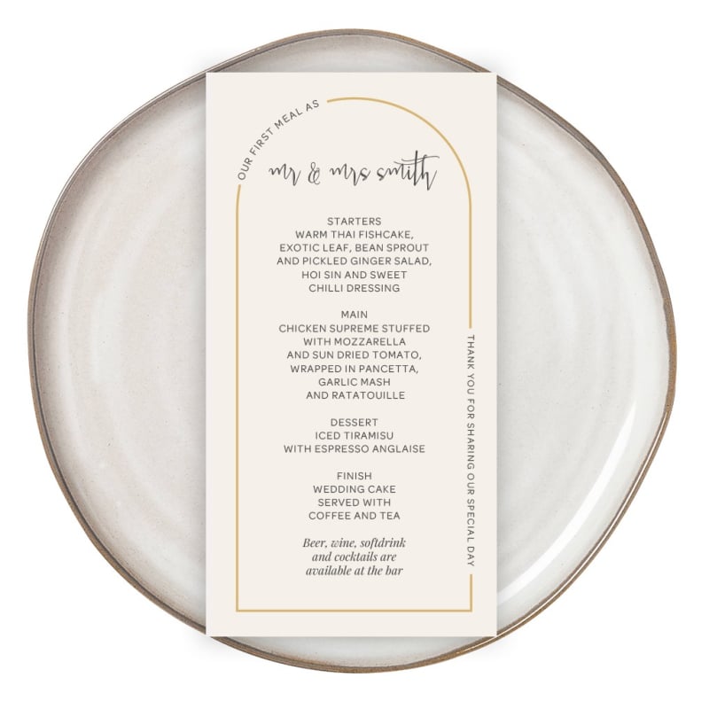 This Modern Love Wedding Menu