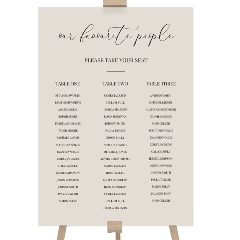 Neutral Love Wedding Seating Chart