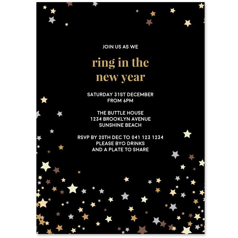 Falling Stars Party Invitations
