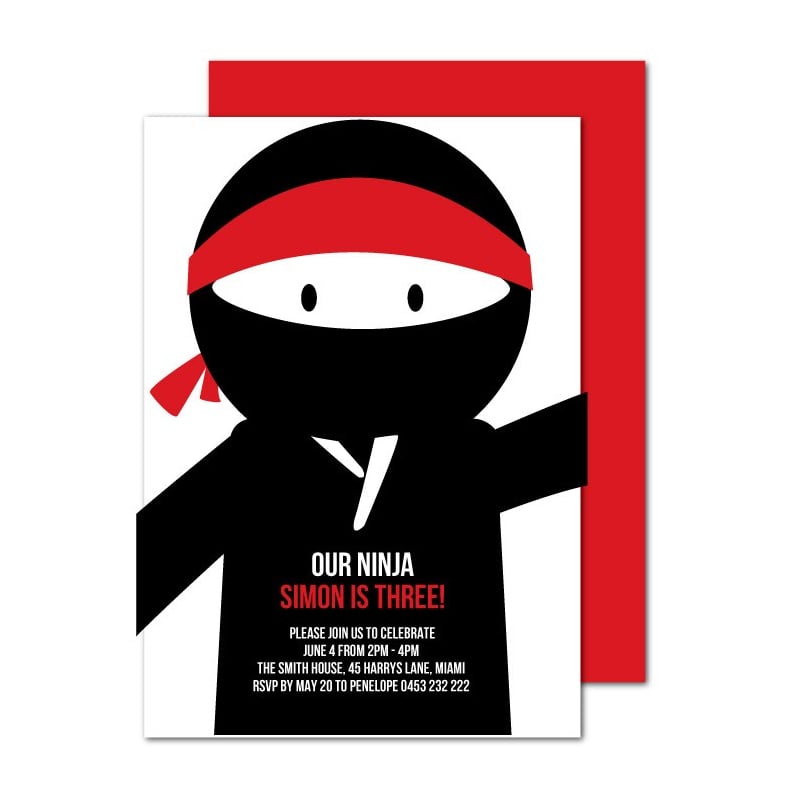 Ninja Birthday Invitations