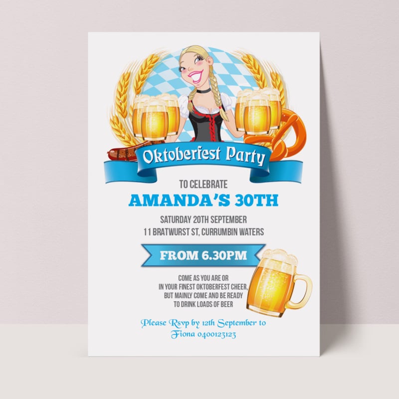 Oktoberfest Birthday Invitations