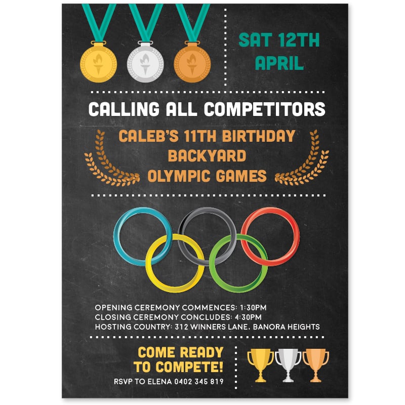 Olympic Birthday Invitations