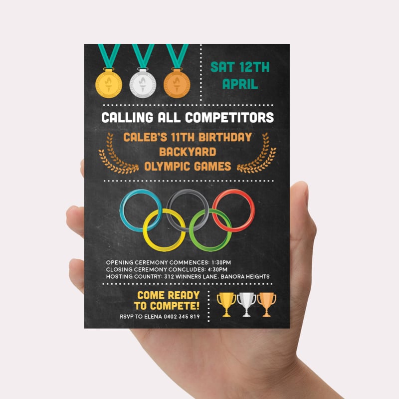 Olympic Birthday Invitations