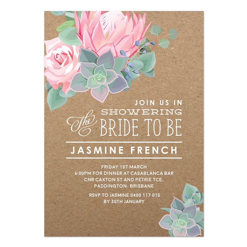 Organic Bridal Shower Invitations