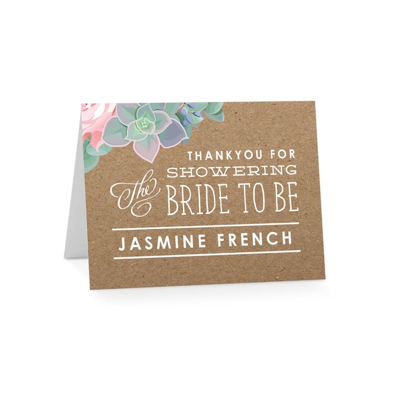 Organic Bridal Shower Thank You Cards