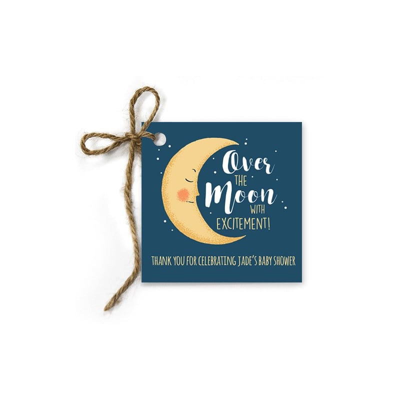 Over the Moon Baby Shower Gift Tags