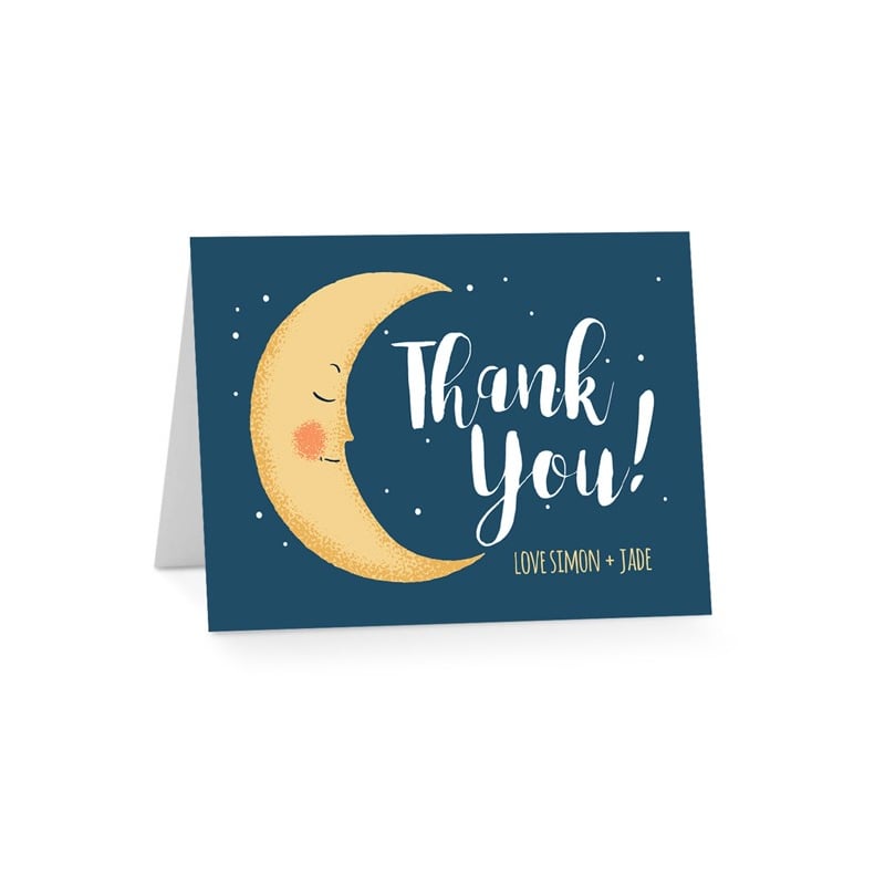 Over the Moon Baby Shower Thank You Card