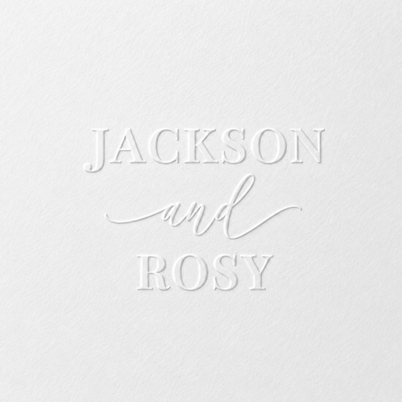 A Touch Of Blue Wedding Custom Embossing Stamp
