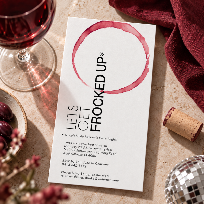 Frocked Up Hens Invitations