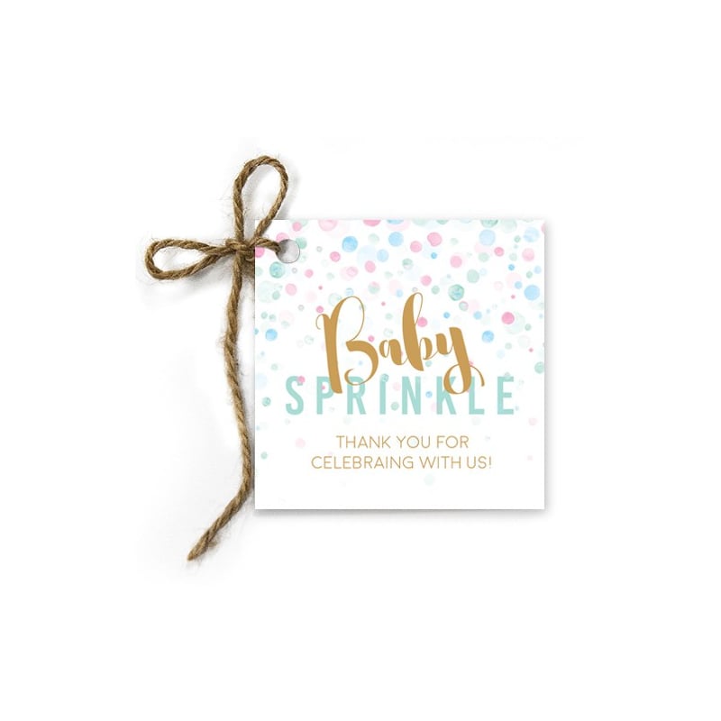 Pastel Sprinkle Baby Shower Gift Tags