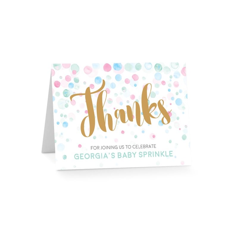 Pastel Sprinkle Baby Shower Thank You Card